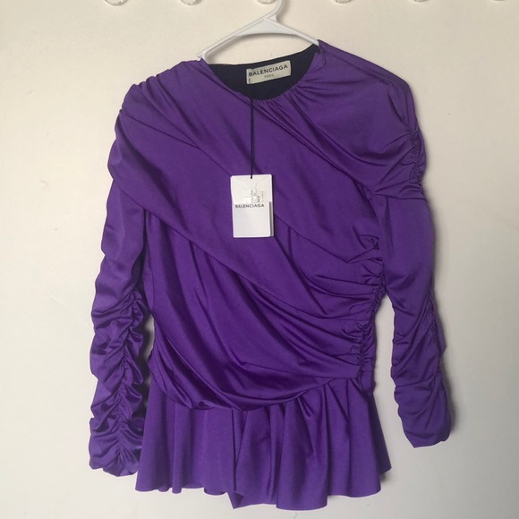 Gorgeous Balenciaga Violet Ruched Top